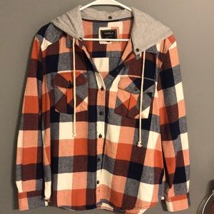 Flannel with Detachable Hoodie (Worn Once)